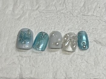 ネイルメゾン 天神店(NAIL MAISON)/ターコイズデザインリボン¥12500