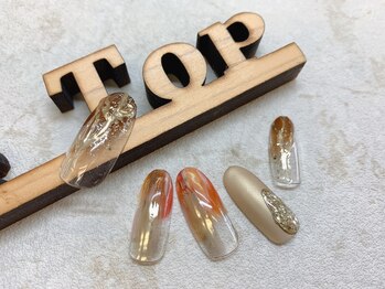 ニュアンス-血管ネイル オレンジ