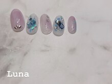 ネイルアンドまつ毛エクステ ルーナ イオン相模原店/定額10500　ニュアンスネイル