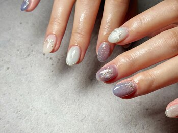 ナナネイル(7.Nail)/紫陽花ネイル