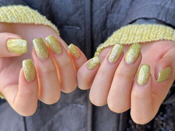 マハロ(MAHALO)/オリジナルMIXラメワンカラー/黄