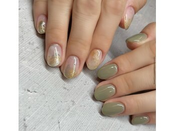 ネイルアンドアイラッシュスタジオ シュシュ(chouchou)/ぬりかけ・ニュアンスワンカラー