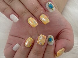 【山崎】イエローサマーネイル