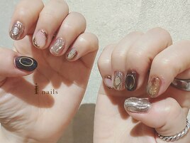シックちぐはぐニュアンスネイル