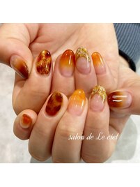 べっ甲*押し花フレンチ