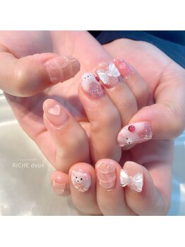リッシュ ドゥ(RICHE deux)/クリームソーダネイル×うさぎ