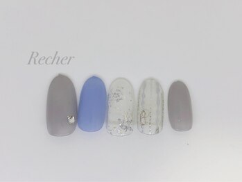 ネイルサロンリシェ 烏丸御池(Recher)/クリアのストライプデザイン