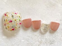 アブニール 我孫子店(ＡＶＥＮＩＲ)/キラキラ押し花ネイル新規¥6,380