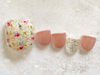 アブニール 我孫子店(AVENIR)/キラキラ押し花ネイル新規¥6,380