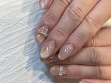 マハロネイル(Mahalo Nail)/ワンカラー+リボンパーツ