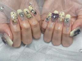 推しネイル　イエローネイル
