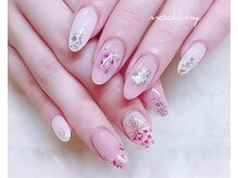 モチミィ(mochimy.)/＊ピンク尽くし押し花ネイル＊