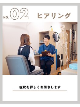 ラキピラティス かわたに接骨院(Lakipilates)/症状を詳しくお聞きします！