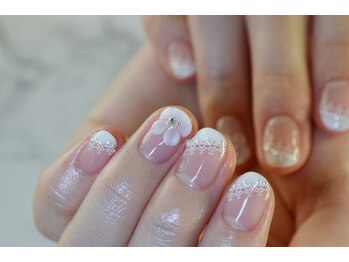 ネイルサロンブラン(nail salon BLANC)/桜のブライダルネイル