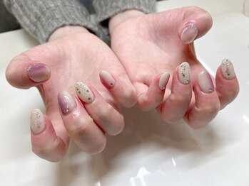 モルフォネイル(Morpho nail)/#ブラウン#ニュアンス#大理石