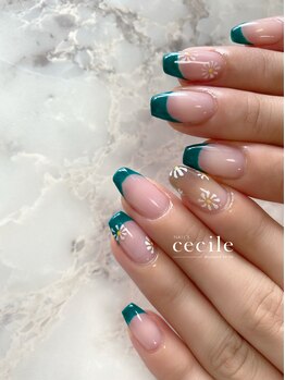 セシル(Cecile)/お花フレンチネイル