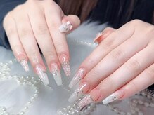 ロングネイル/アートやり放題/パーツつけ放題