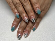ビューティスタジオ マーニャ(Manya)/ヒョウ柄ブルーネイル