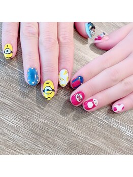 ミニオン マリオ Usjネイル Pg リルガーデン 新宿南口 Lil Garden のフォトギャラリー ホットペッパービューティー