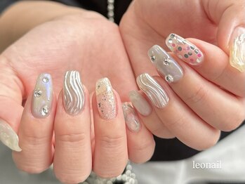 レオ ネイル 倉敷店(leo nail)の写真/【ジェル☆持ち込みデザイン90min】繊細なArtもお任せ♪再現性の高いArtや色使いで理想の指先を叶えます♪