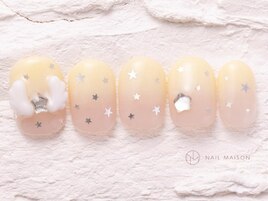 イエロー羽ネイル￥9000
