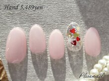 プラスネイル 北千住東口店(PLUS NAIL)/【3296】雪の結晶×ハートネイル