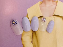 パープル×花