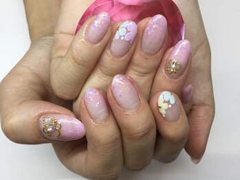 ネイルサロン コアラちゃん/グラデーション☆フラワーネイル