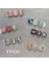 ネイルアンドアイラッシュスタジオ シュシュ(chouchou)/フットネイル親指アート¥8000