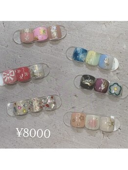 ネイルアンドアイラッシュスタジオ シュシュ(chouchou)/フットネイル親指アート¥8000