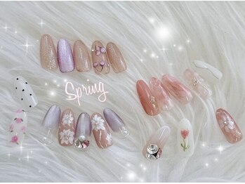 アリュール(Allure)の写真/春の定額ネイルで、トレンド感と透明感うる艶を指先に。大人女子に人気！