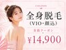 【全員クーポン】効果に自信あり◎レディース全身脱毛(VIO・顔込み)¥14,900