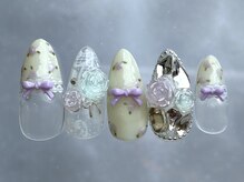 ジェミーネイル シンジュク(Jemiy nail shinjuku)/レース埋め尽くしリボン¥10480