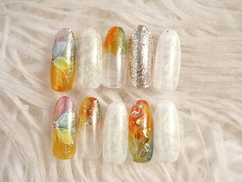 リットネイル(Lit nail)/オータムカラフルお花