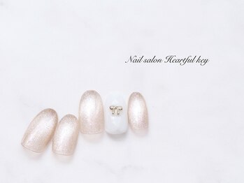 ネイルサロン ハートフルキー(Heartful key)/リボンネイル¥8000