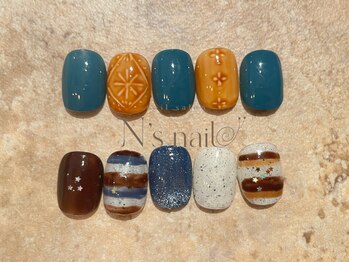 エヌズネイル 三鷹駅前北口店(n’s nail)/秋モチーフdesign 定額8600/9600
