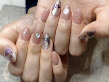 ネイル スパ ココプラス(Nail spa Cocoplus)/蝶々とリングの大人可愛いネイル