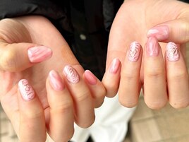 マーブル★フラワーネイル