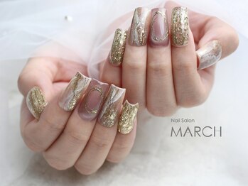 ネイルズイブ マーチ 天満店(nails ibu MARCH)/gold marble