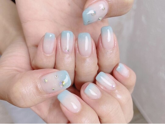 Bijou de Nana 可変 ストーン装飾付きシルバーブルーメガネ