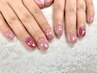 【HAND】ワンカラー　ホロ、ラメアートデザイン(2本)