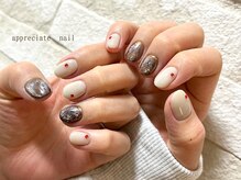 アプリシーエイトネイル(appreciate nail)/シンプル赤ストーン♪