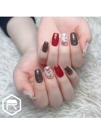 バレンタインネイル