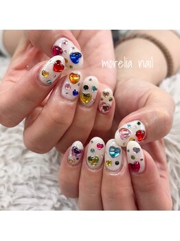 キラキラハートネイル