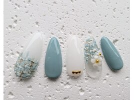 爽やかツイードネイル