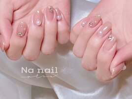 クリアホワイトミラーネイル