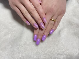 個性的な紫ゼブラアシンメトリー