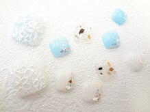 ネイルサロン クイール 小山店(NAIL SALON QUILL)/ワンカラー×シースルーフラワー