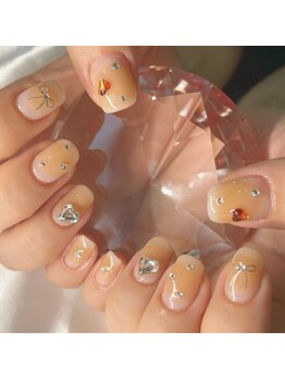 オレンジチーク+ワンホンパーツ