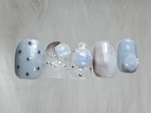 ネイルメゾン 渋谷店(NAIL MAISON)/ドットバラもやもや¥7500